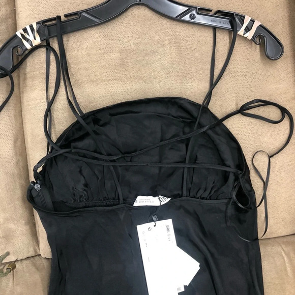 Zara MIDI SLIP SATIN DRESS Straight Neck w/versatile Spaghetti Straps - Picture 11 of 15